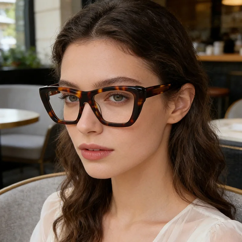 Gafas Progresivas Multifocales BEMORE Fashion Cat Eye Ultraligeras de Acetato con Filtro de Luz Azul Cuadradas para Mujer