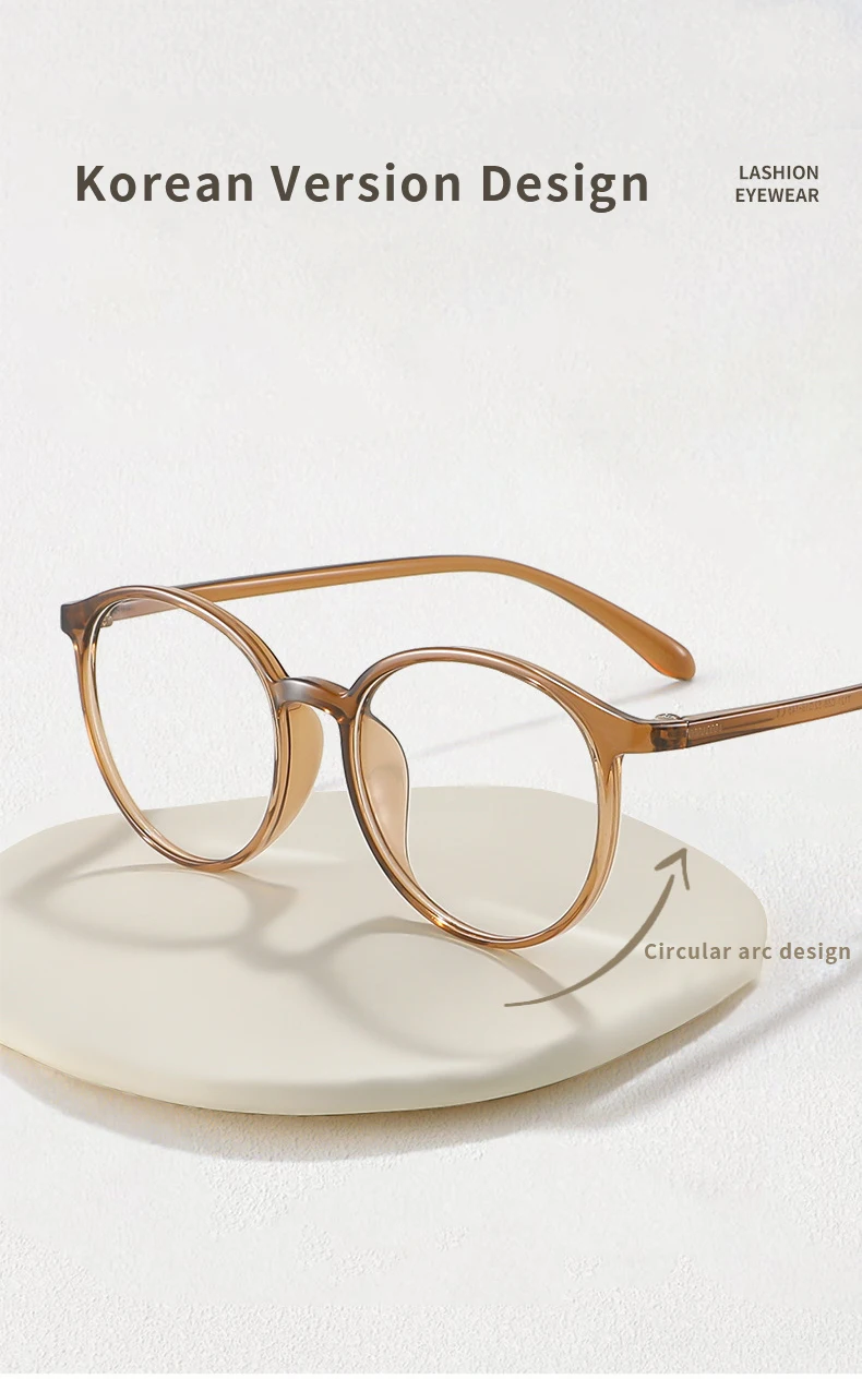 Xbora Damen Neues ultraleichtes TR90-Brillengestell Retro Runde Brillengestell Herren Myopie Optische Brillen 7121 – Detail 3