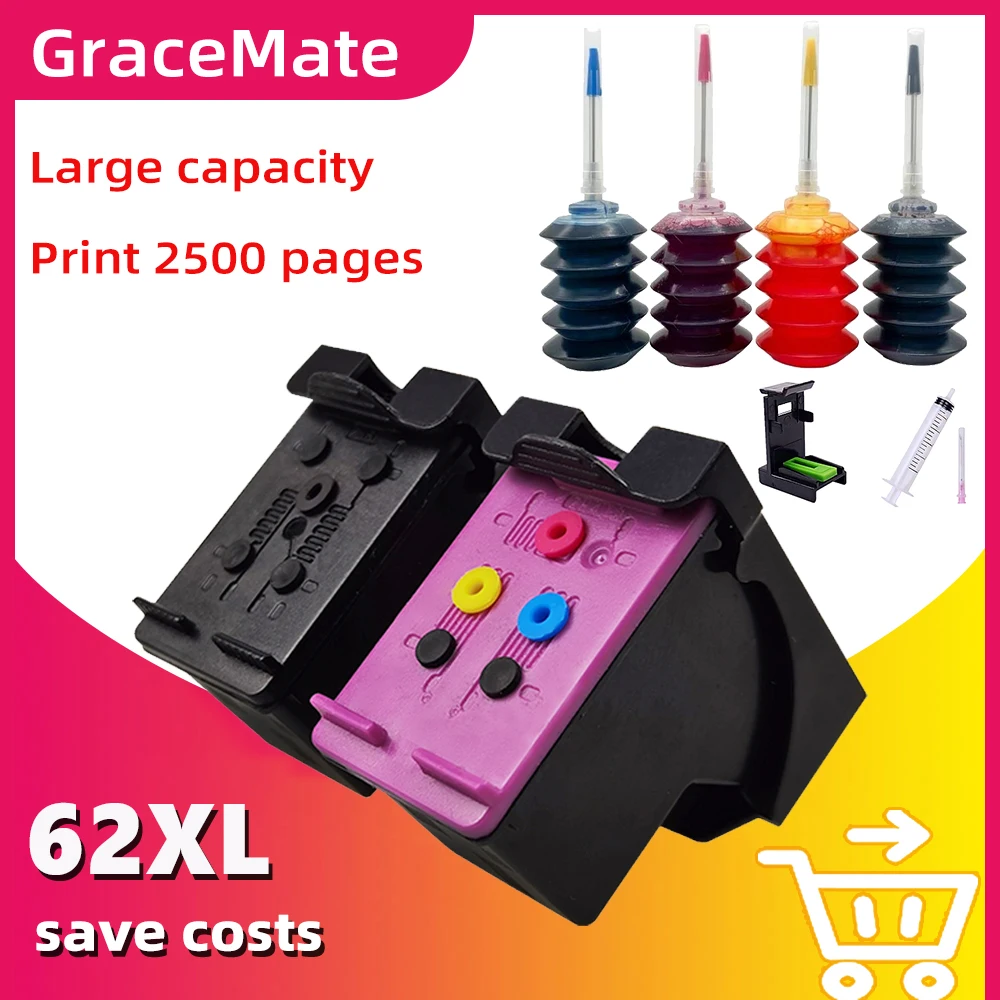 Картридж с чернилами GraceMate 62XL совместимый Hp 62 Xl для HP Envy 5640 5660 7640 5540 5544 Officejet 5545 5740