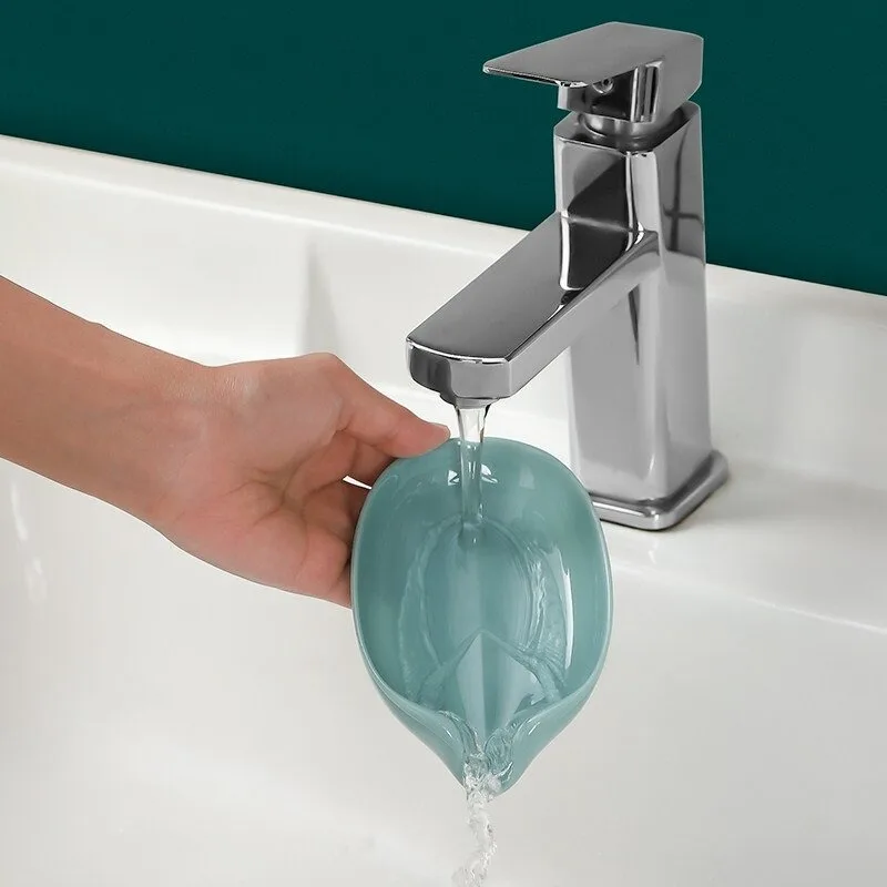 Self-Draining Soap Holder with Suction Non-Slip Waterproof Bar Soap Storage Tray Soap Saver for Bathroom Kitchen Sink Countertop