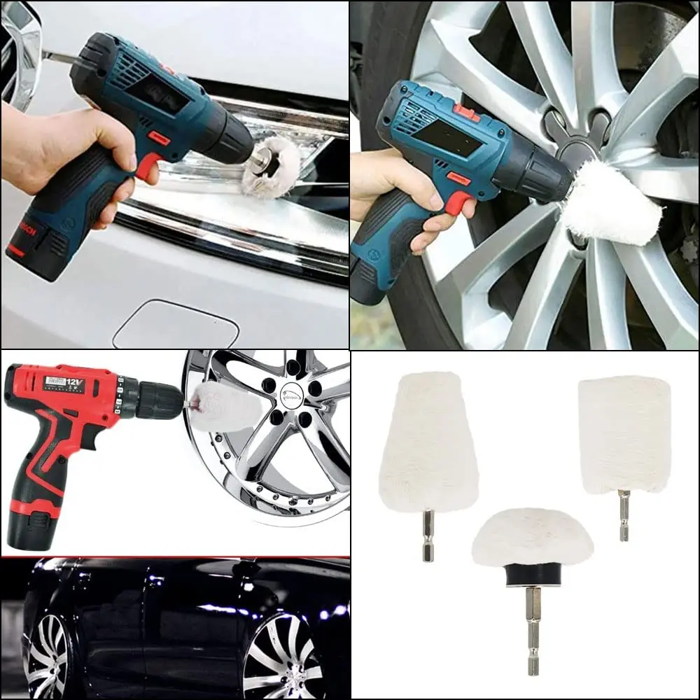 Roue de polissage pour perceuse, Aobetak 6 pièces avec poignée de 6,35 cm  pour meuleuse Outil de polissage, kit de tampon de perçage pour voiture,  métal, acier inoxydable : : Auto et Moto