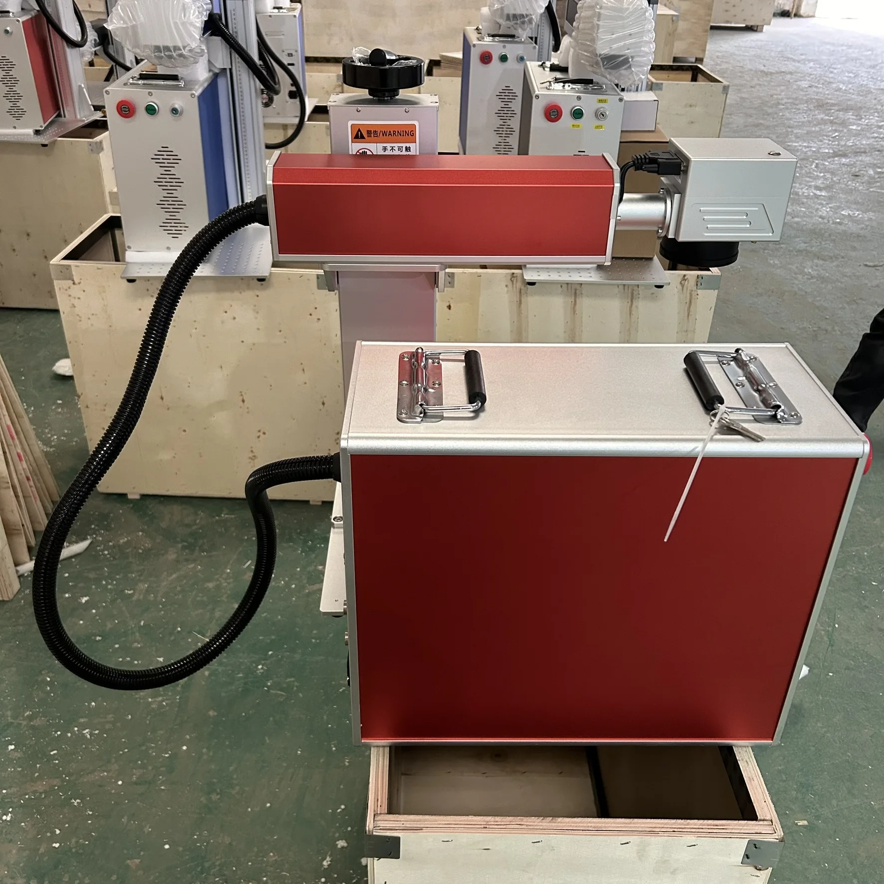 JPT or Raycus 20w 30w 50w 60W 70w 100w fiber laser marking machine with D80 rotary