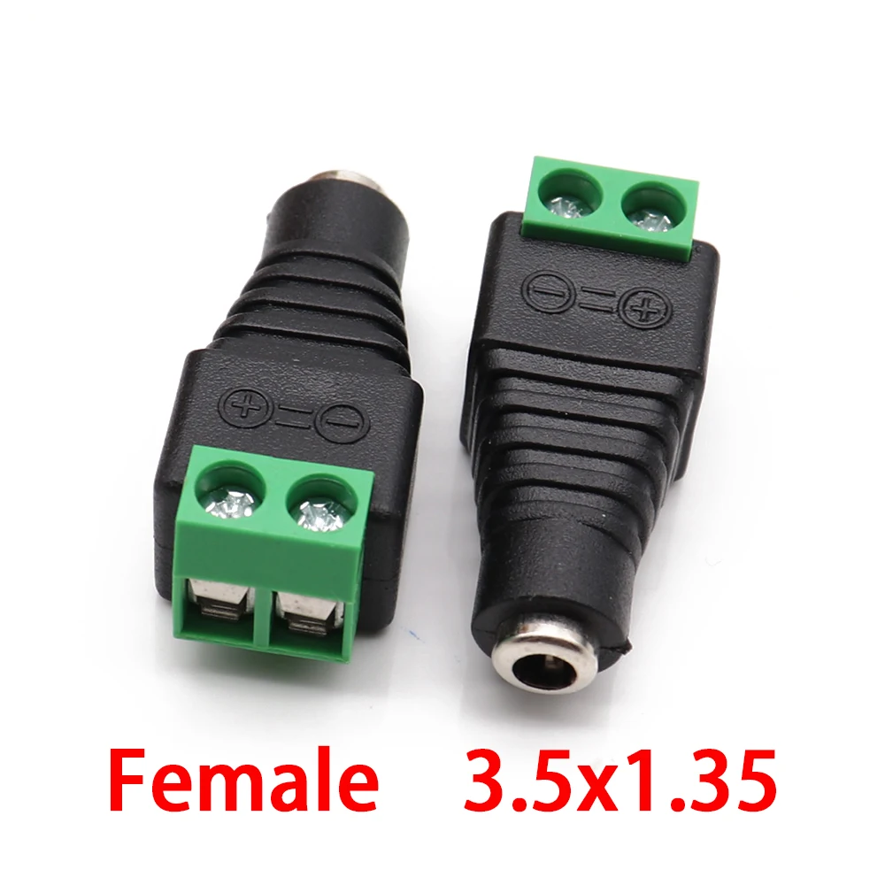 2PCS male and female DC Power plug 5.5 x 2.1MM 5.5*2.5MM 3.5*1.35MM 12V 24V Jack Adapter Connector Plug CCTV 5.5x2.1 2.5 1.35