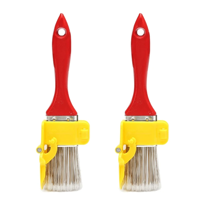 New 2Pcs Clean Cut Profesional Edger Paint Brush Edger Brush Tool Multifunctional For Home Wall Room Detail masonry paint brush