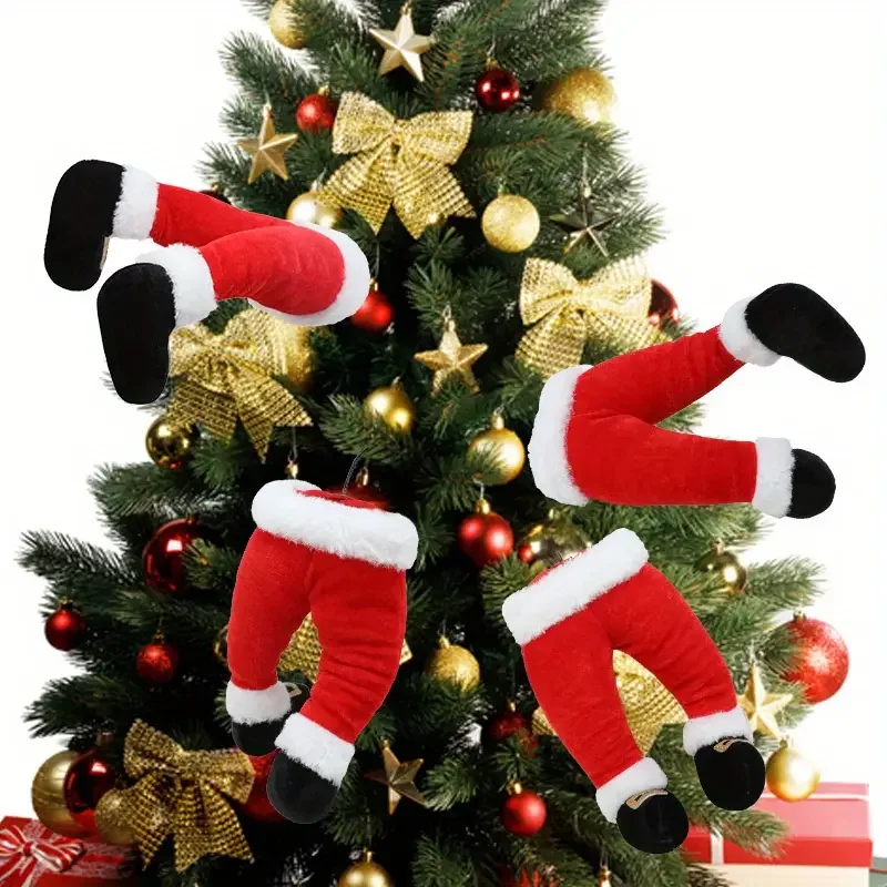 Christmas Plush Elf Leg Ornaments for Tree Door Holiday Decor