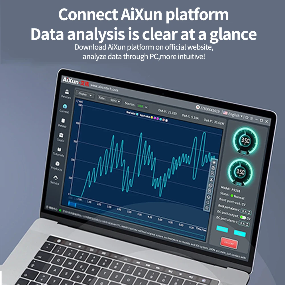 Aixun P3208 320w 지능형 조절 전원 공급 장치 휴대 전화 수리 마더 보드 배터리 테스트를위한 원 클릭 전원 켜기 도구