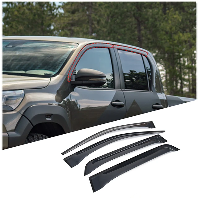 4pcs/set Black Car Window Deflector Built-in Rain Shields for Ford F150  Pickup 2021-2023 - AliExpress