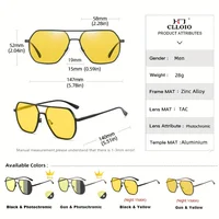 CLLOIO Anti-glare Day Night Vision Glasses Men Women Polarized Driving Sun Glasses Square Aluminum Photochromic Sunglasses UV400 5