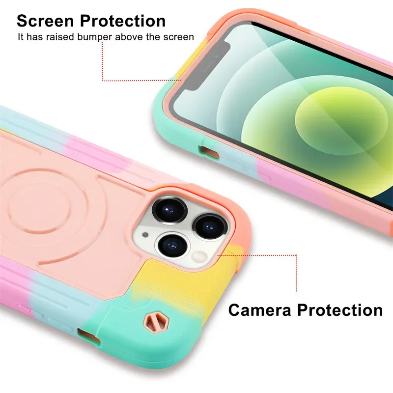Heavy Armor Shockproof Magnetic Charging Phone Case