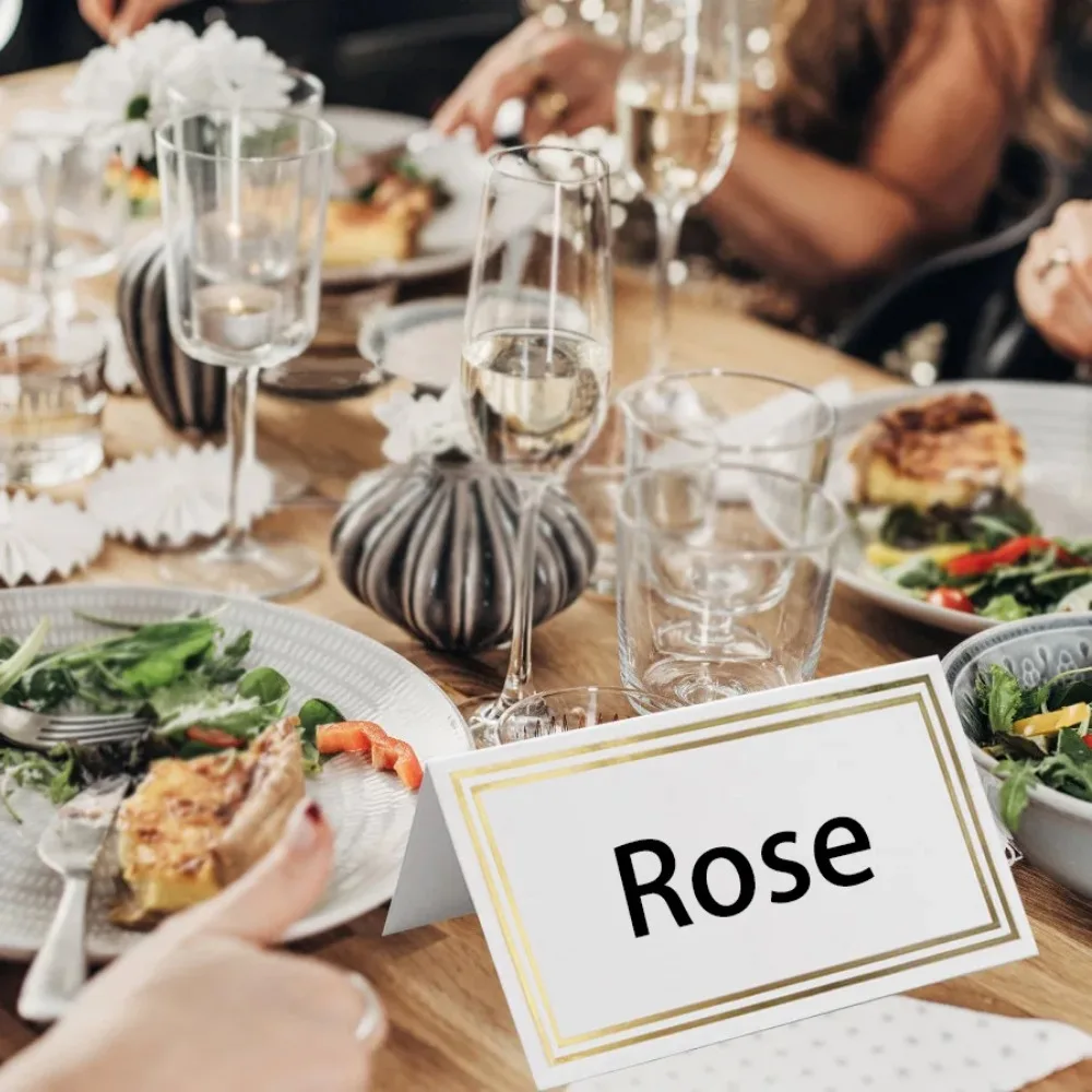 Wedding Seating Number Card Name Place Cards 20/50/100pcs Banquet Table Decor Christmas Birthday Party Greeting Card
