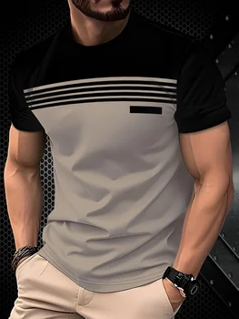 Men's 3D Striped Graphic T-Shirt 1