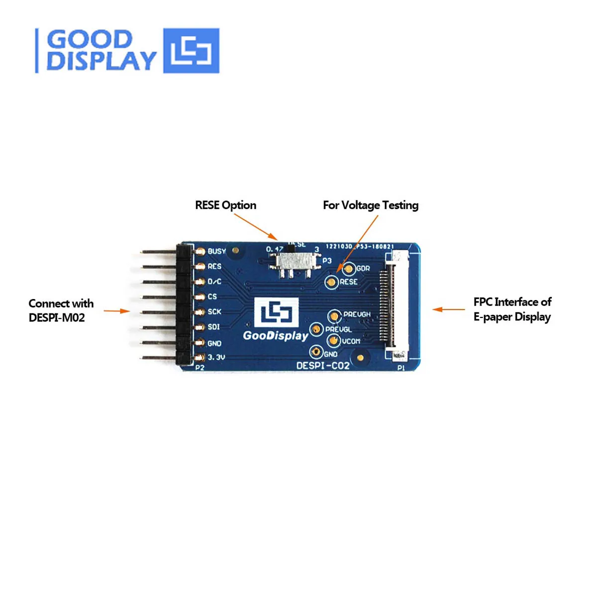 Development Board Connection Adapter Board E-Ink HAT for Epaper Display DESPI-C02