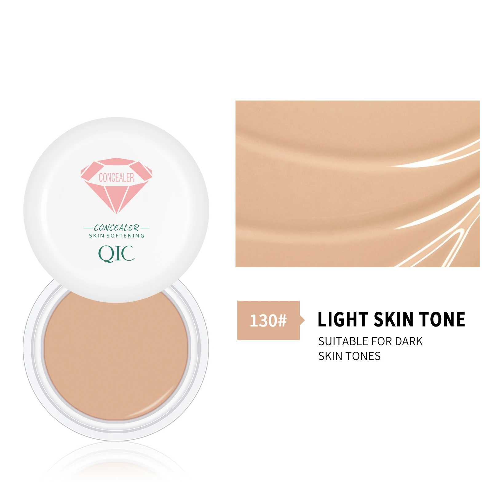 QIC Waterproof & Sweatproof Concealer Cream - Tattoo coverage, Long-Lasting Foundation, Natural,Full coverage, All Skin Types