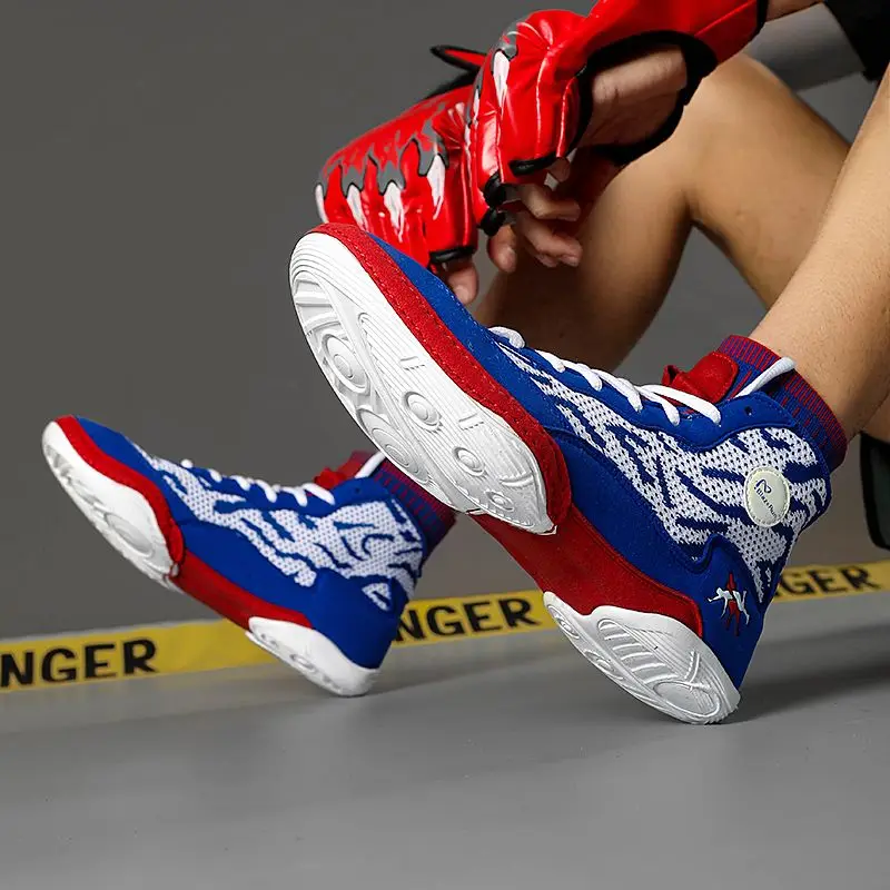 Fashion multi-color non-slip wear-resistant wrestling shoes men and women's fitness training boxing shoes new high-quality spor