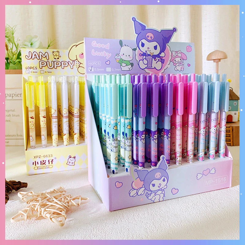 

60 шт./набор Sanrio механический карандаш аниме Kuromi Pompompurin Kawaii милый мультяшный карандаш фотоканцелярские принадлежности