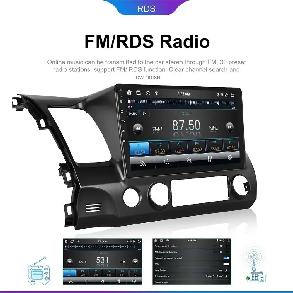 Android 13 Car Stereo Radio for Civic 2006-2011 with Carplay