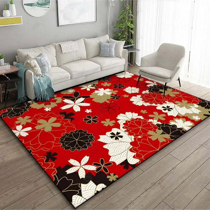 

Напольный коврик в японском стиле с принтом, ковры 15 Размеров для гостиной, спальни, прикроватного столика, ванной, напольный коврик, декоративный коврик для гостиной