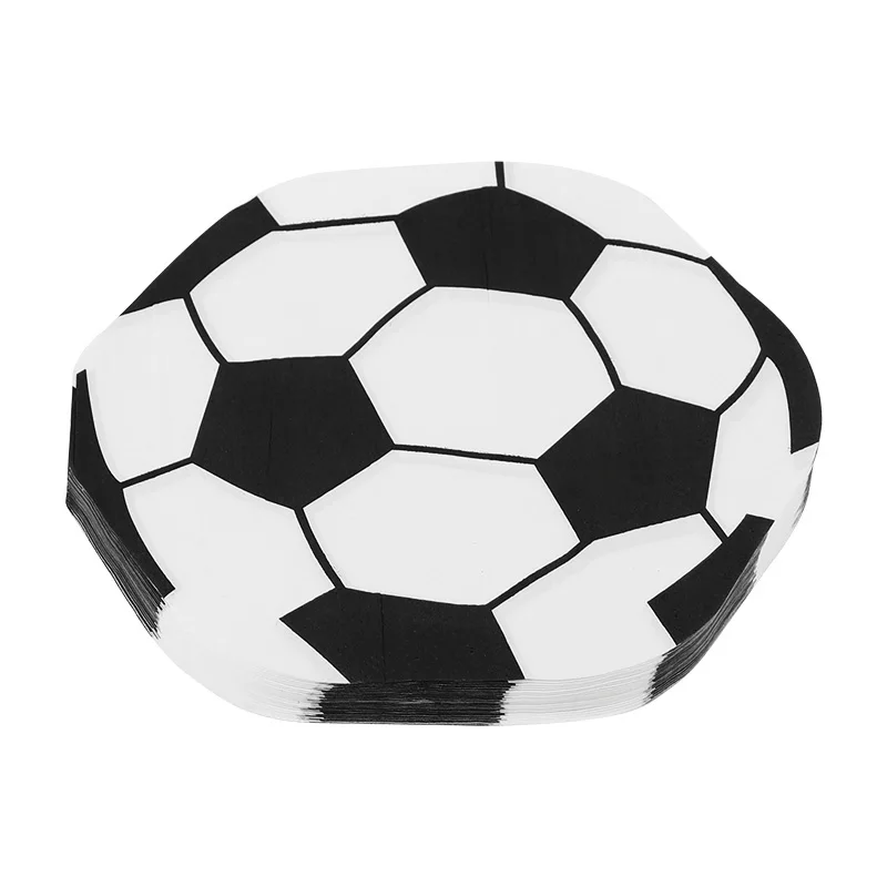 20–100 Stück Fußballförmige Servietten, Fußball-Party-Einweggeschirr für Kinder, Jungen, Sport, Geburtstagsparty, Tischdekoration, Zubehör – Detail 8
