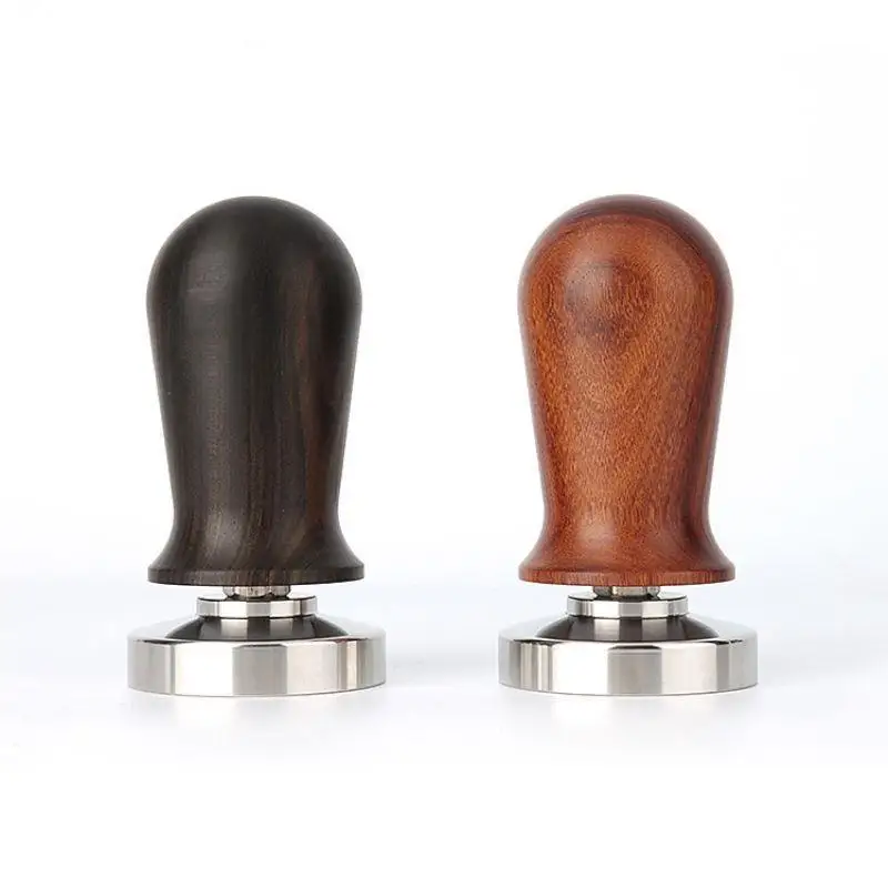 NEOUZA Tamper, espresso, veerbelaste druk, voor koffiemachine, accessoire, gereedschap, anti-stick, zelfnivellerend, geraffineerd handvat, roestvrijstalen platte basis, mat zwart, 53 mm
