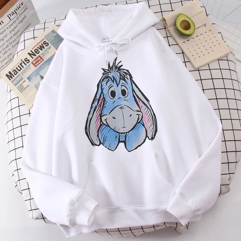 

Cartoon Women Hoodies Winnie the Pooh and Honey Treee eyore Hoodies Tops Long Sleeve Pockets Fashion Hooded Sweatshirts