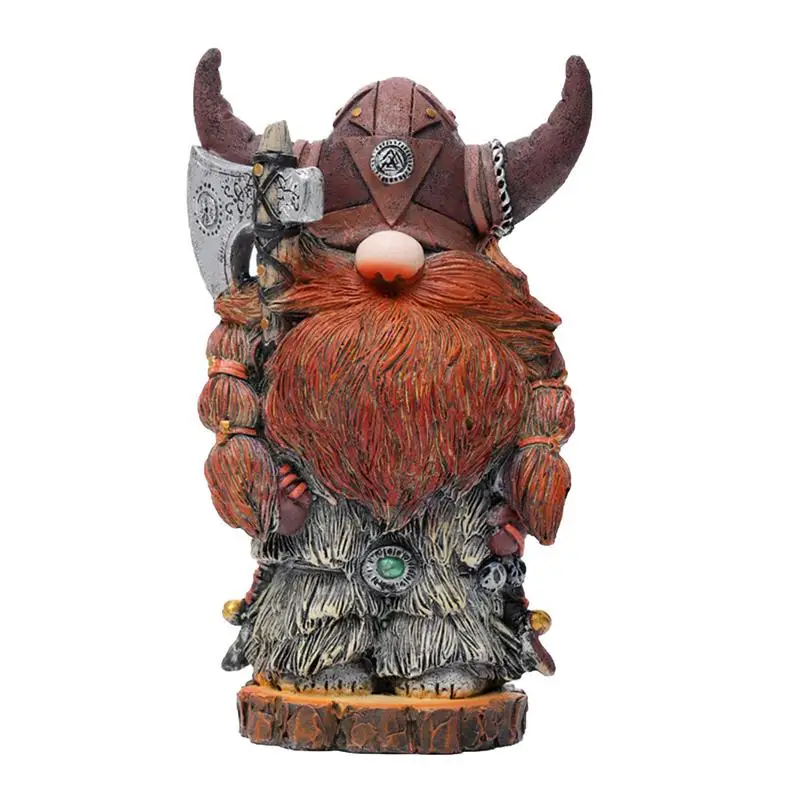 Viking Warrior Gnome Doll Viking Axe Warriors Sculpture Navidad Natal Gift No-Rdic Victor Norse Nano Gnome Statue Home Decor