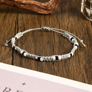 Artystyczne kolorowe koraliki rozstawione ręcznie tkana bransoletka kobiety codzienne modne proste akcesoria prezent dla przyjaciółki