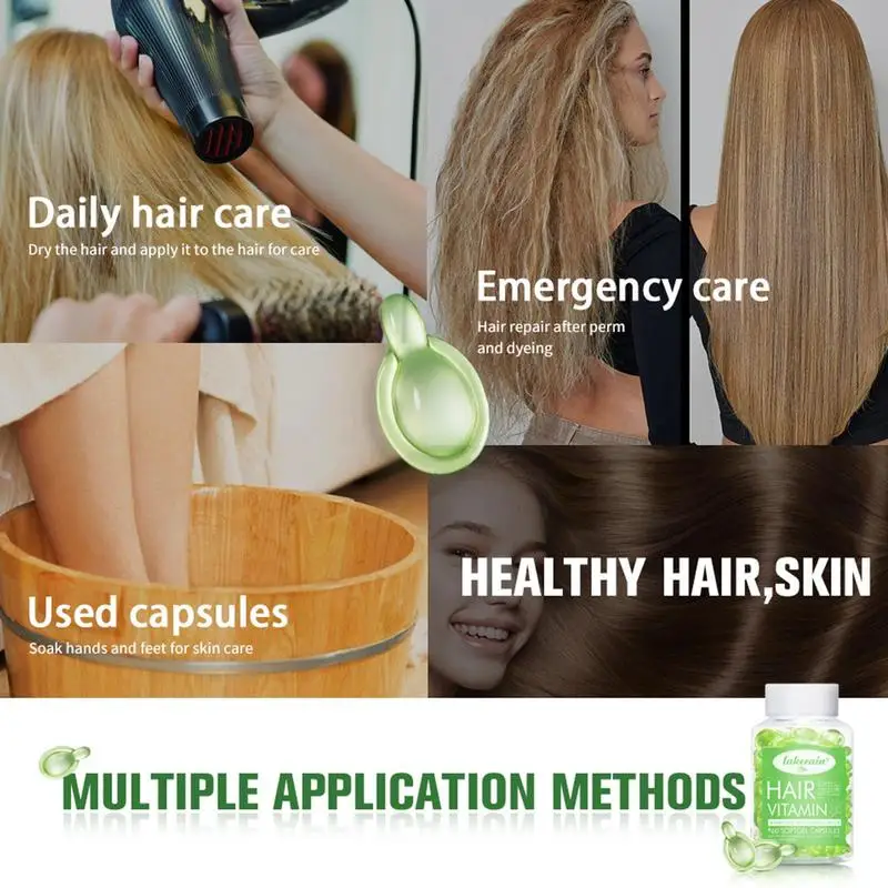 60pcs Hair Repair Capsules Conditioning Repair Oil With Silk Protein Oil For Softness Smoothness Hydration Shinefor Color Safe