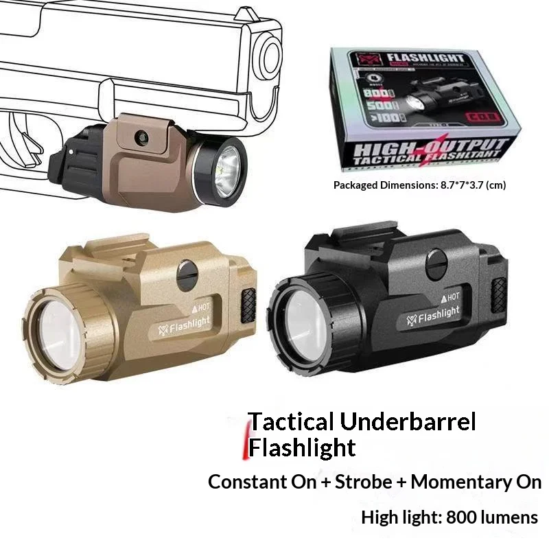 Universal Tactical Flashlight - 20mm Outdoor Infrared & White Light, Explosion-Proof Design