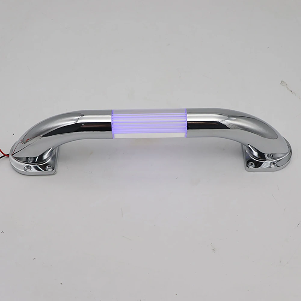 12V LED RV Entry Door Grab Handle Blue Lighted Assist Bar 300 Lbs Capacity Waterproof Motorhome Accessories