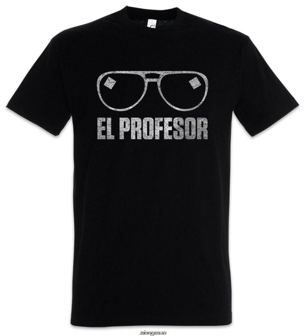 El Professor T-Shirt Money Mask La Casa Heist De Papel Dali Tokio Glasses New Manica Corta Girocollo Moda Uomo