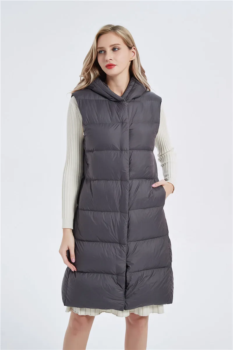 

Winter Jacket Women Vest Sleeveless Waistcoat New Female Long Coat Jacket Hooded Warm Vest Outwear Plus Size