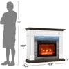 44 Inch LED Electric Fireplace with Fireplace, LED Effect and Stacked Stone Surround, Living Room Remote Timer 2