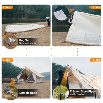 KingCamp Camping Tent, Canopy And Mesh Tent Function 2-in-1 Double Storey House Tent Glamping Tent With Huge Interior Space 4