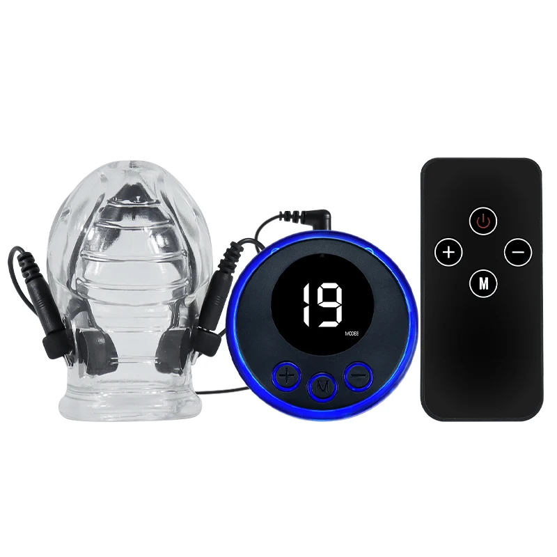 Electric Sex Toys Estim Electric Shock Penis Ring Electro Trainer Massage Cup Chastity Penis Seelve Cockring For Men