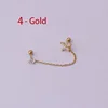 85551-5b7ba4.jpg Boucles d'oreilles tendance en acier inoxydable pour femmes, 1 pièce, chaîne à Double perçage, fleur coréenne, Zircon, clous de perçage, bijoux à la mode