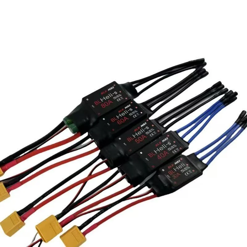 ESC BLHeli 40A pour Drone FPV avec câbles de signal et dissipateur thermique en aluminium.