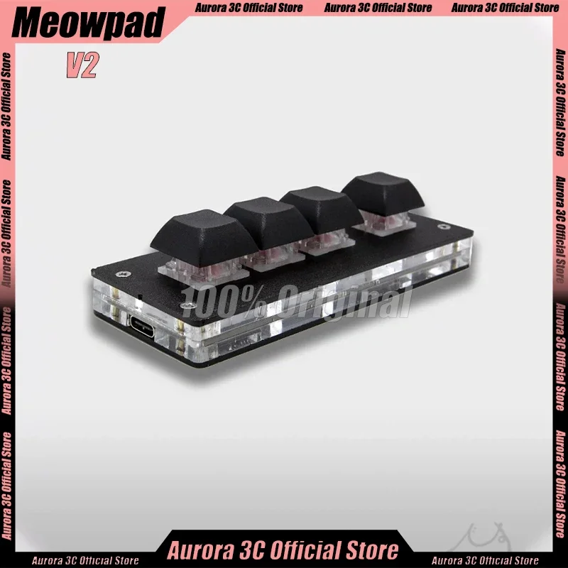 

Клавиатура Meowpad V2 с магнитным переключателем, 4-клавишная мини-клавиатура с быстрым запуском, игровая клавиатура для OSU, аудио-игр