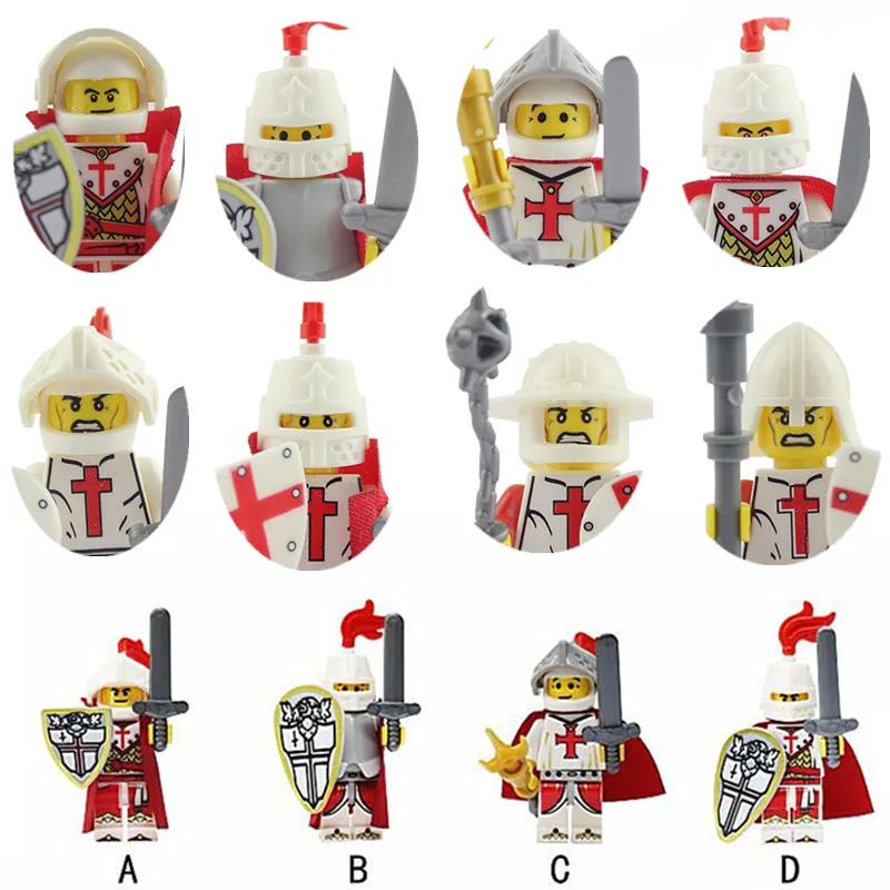 

48Pcs Military French Dragoon British Soldiers Cavalry Knights Figures Army Scottish Fuisiler Building Blocks Weapons Brick Toys