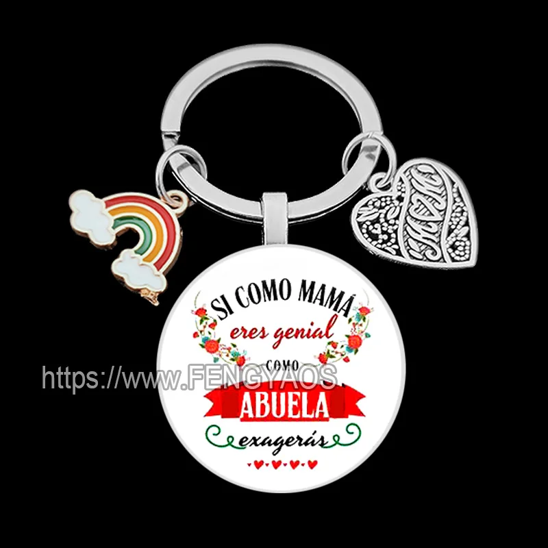 2023 Spanish mother Keychain Lovely Rainbow Mom Keychain Mother's Day