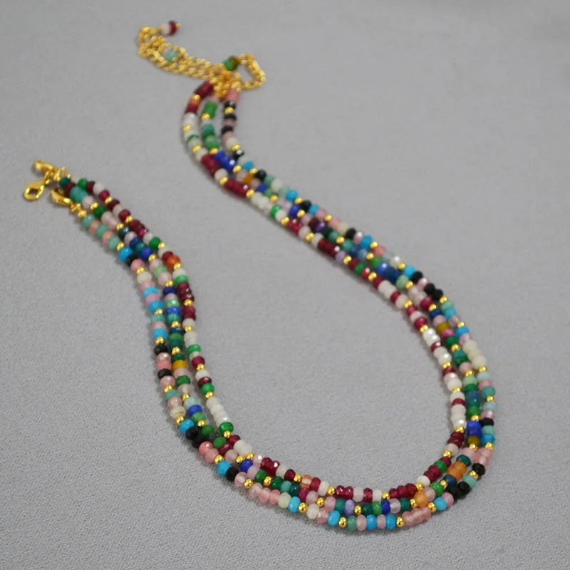 

Bohemian Style Choker Summer Natural Stone Beaded Women Necklace