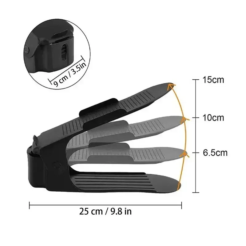 

Adjustable Stacker For Organizer Shoe Holder Double Pcs Slots 10 Closet Organization Deck Space Saver Rack
