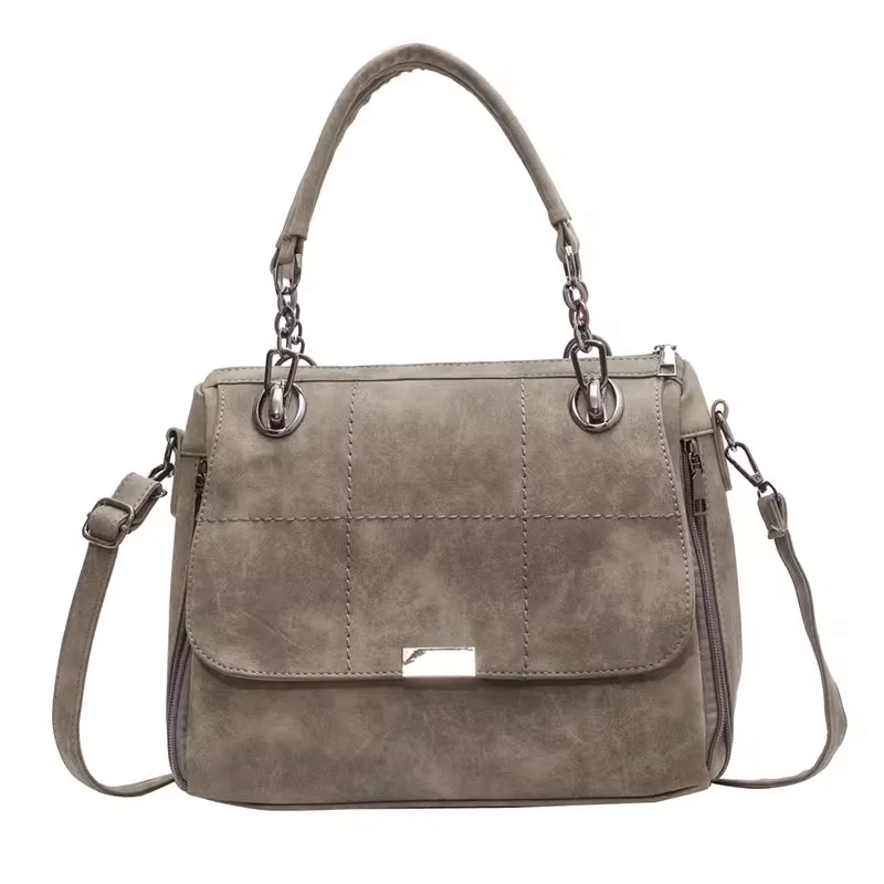 Large Capacity Bag for Women's Trendy Solid Color Versatile Fashion Design Frosted Handheld Shoulder Crossbody Travel Tote Bag