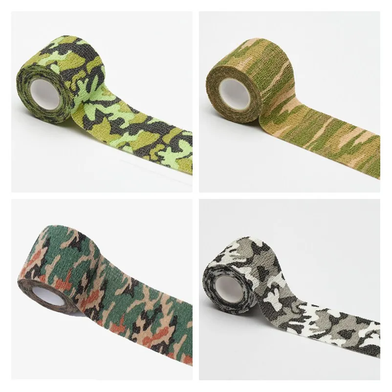 Camouflage Tape Camouflage Hunting Accessories 5cm x 4.5m Army Camo Outdoor Hunting Shooting Blind Wrap Camouflage Stealth Tape Waterproof Wrap Durable Self-adhesive Bandage