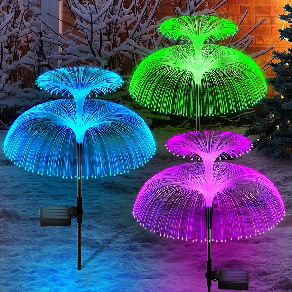 Solar LED Lights Jellyfish 7 Colors Changing Outdoor Waterproof Garden For Pathway Lawn Patio