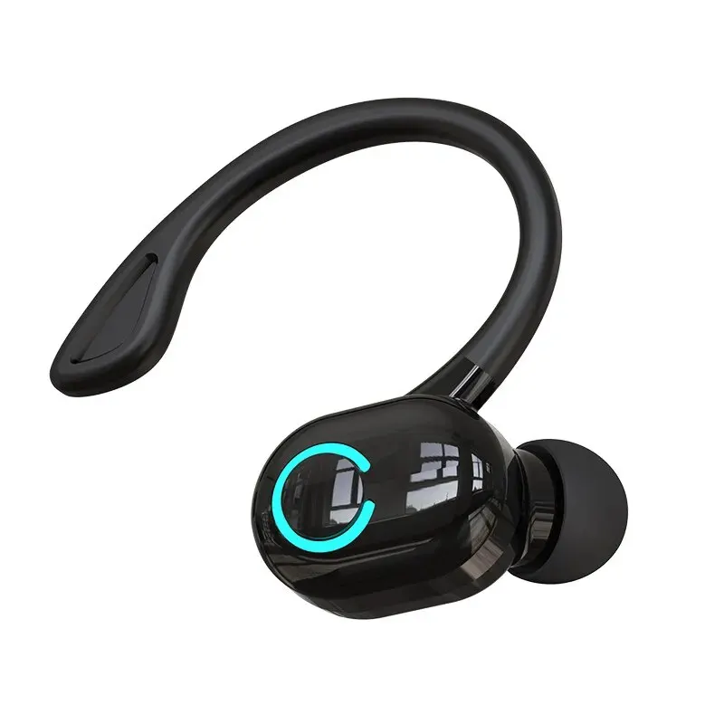 Auriculares Bluetooth 5,2 con gancho para la oreja, auriculares inalámbricos, miniauriculares manos libres impermeables para música deportiva, auriculares individuales directos con micrófono