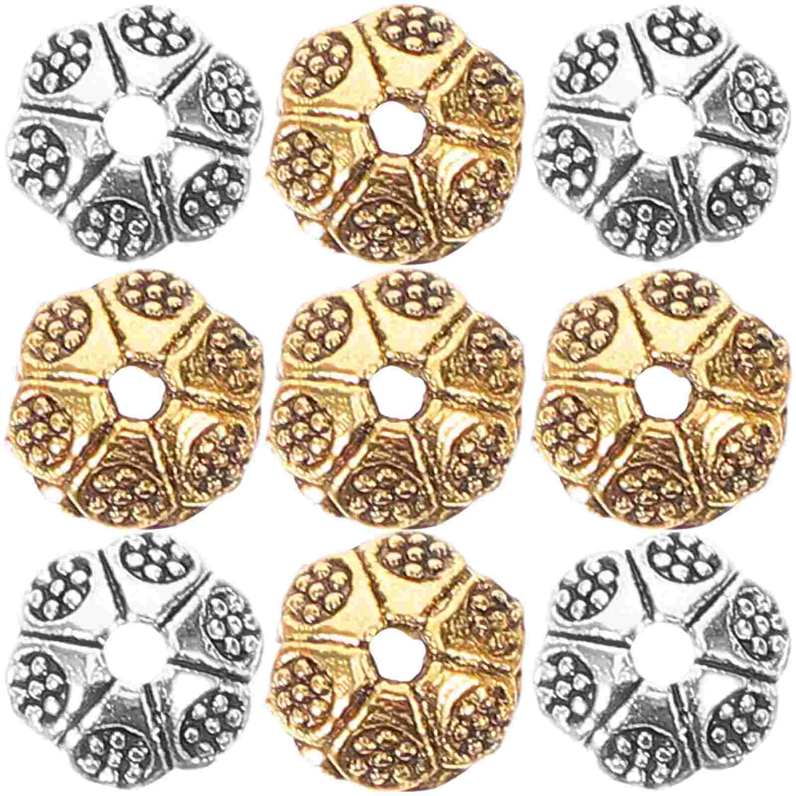 

200 Pcs Hand Chain Jewelry Accessories Necklace Beads For Making Metal Loose Beaded Kit Vintage Caps