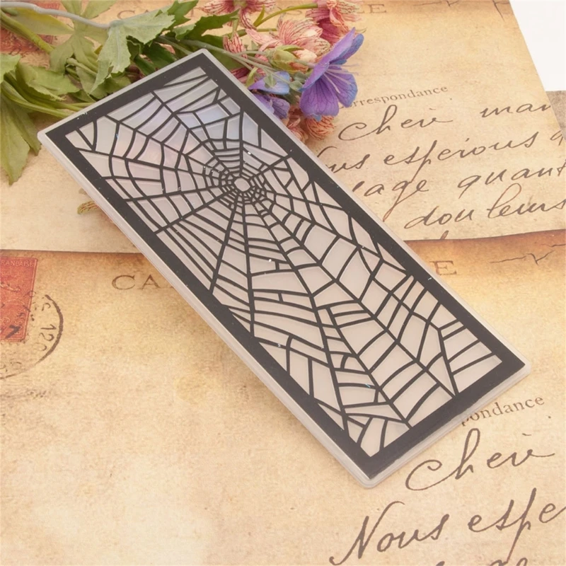 Plastic embossing folder embossing folder Q1JB Halloween spiderweb embossing templates embossing folder stencils DIY