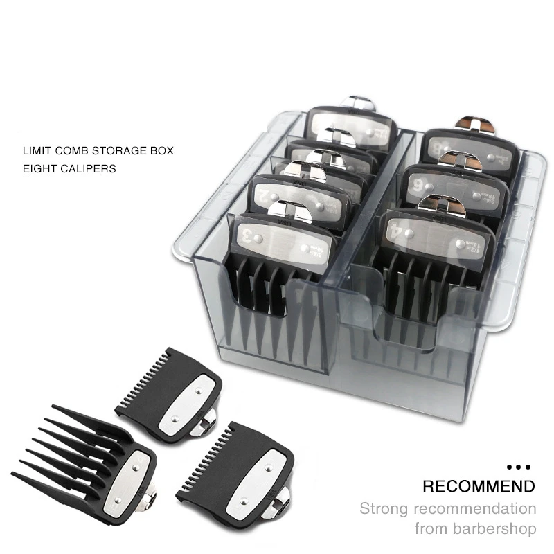 Grid Base Storage Box For 8Pcs Hair Clipper Trimmer Limit Comb Guide Comb Barber Tool For Wahl Guide Combs 6