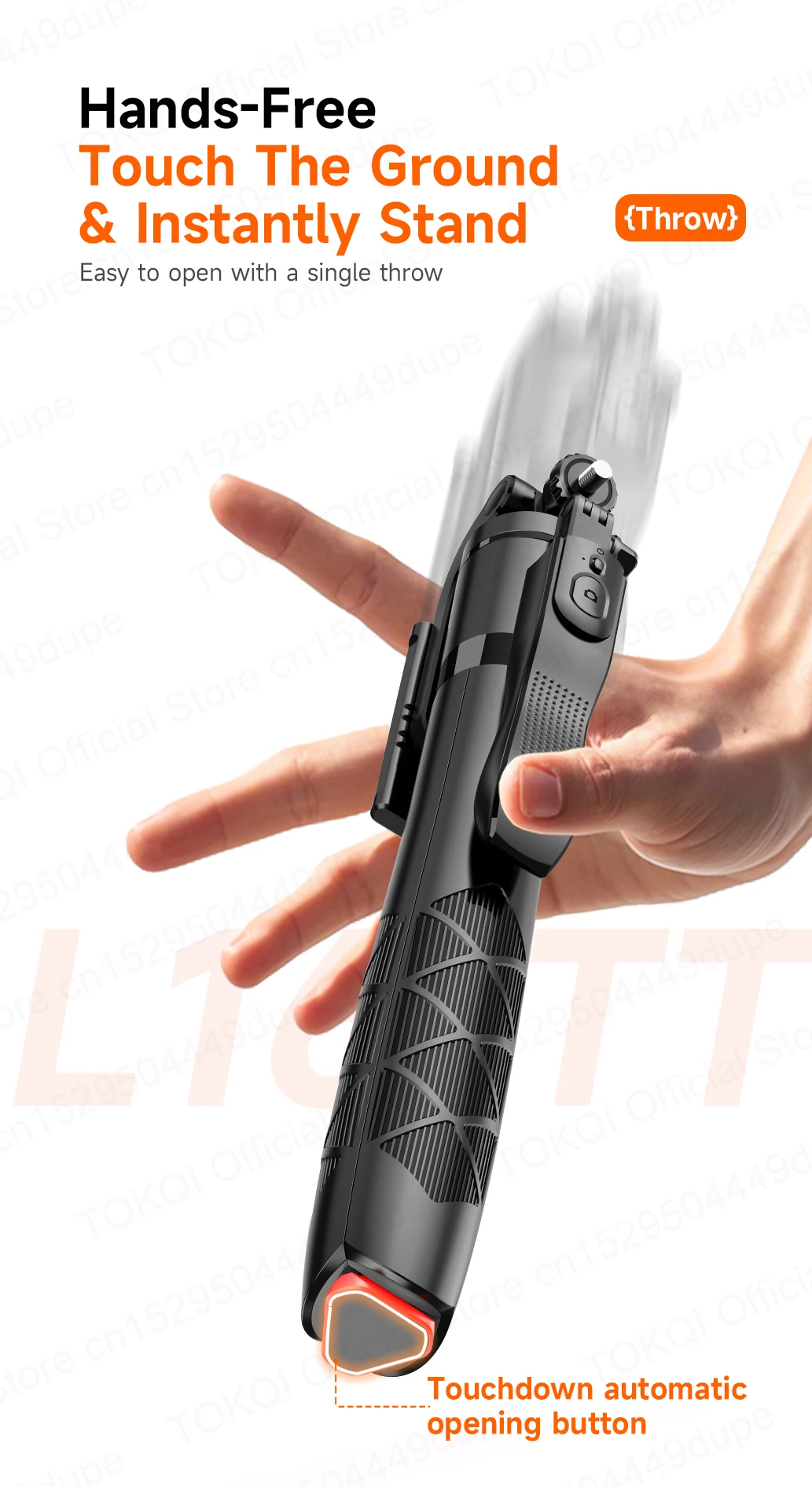 Tokqi L16-tt Selfie Stick Tripod With 360 Degree Rotation And Fill Light_voghion.com