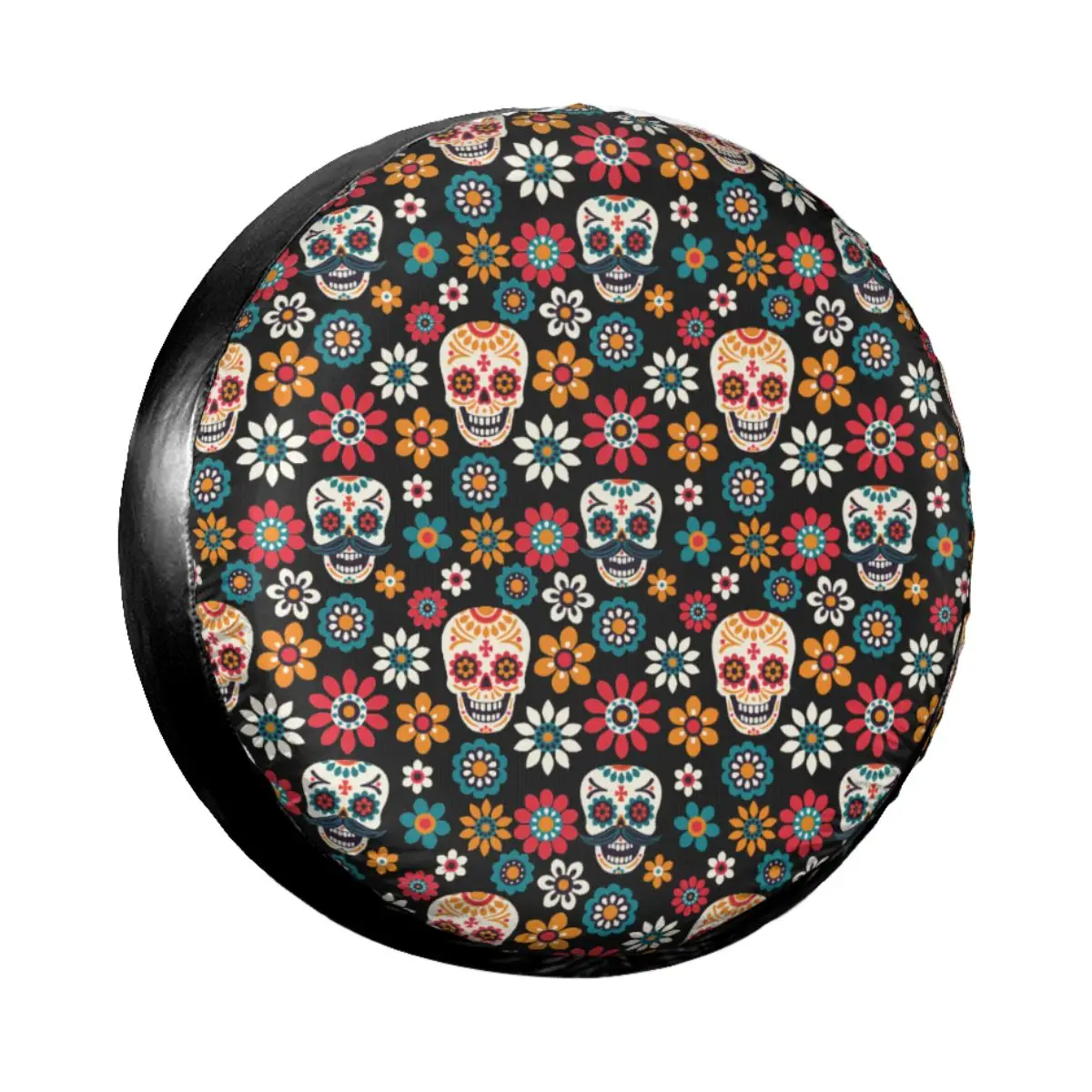 

Mexican Sugar Skull Spare Tire Cover for Jeep Pajero Custom Halloween Day Of The Dead Car Wheel Covers 14" 15" 16" 17" Inch